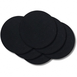 CookinglifeOnderzetters-Veganleer-Zwart-10cm-6Stuks