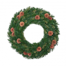 Kunstkrans60cmMixedPineWreathWConesIHolidayTree-Holidaytree