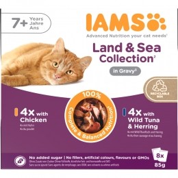 IAMSDelightsSeniorLandSeaGravyMultipack8x85gr