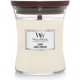 WoodWickGeurkaarsMediumLinen275gr