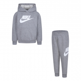 NikeClubFleeceTrainingspakHoodedPeutersGrijsWit