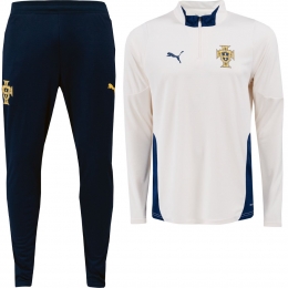 PUMAPortugalTrainingspak14-Zip2025-2026GebrokenWitDonkerblauwGeel