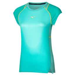 MizunoAeroTeeEggshellBlauwDamesMaatXS