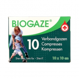 2xBiogazeKompress10x10cm10stuks