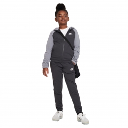 NikeSportswearPolyTrainingspakFull-ZipHoodedKidsZwartGrijsWit