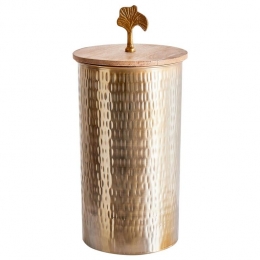 Beliani-ASWAN-Bewaarpot-Donkerehoutkleur-Aluminium