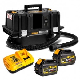 DeWALTDCV586MT218V54VLi-ionXRFlexVoltAccuBouwstofzuigerSet2x60Ah-NatDroog-2000W-M-Klasse-11L-Koolborstelloos