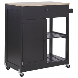 Beliani-TRAPANI-Keukentrolley-Zwart-MDF