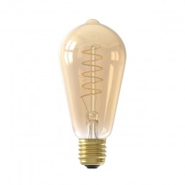 LEDvolglasFlexFilamentRustieklamp220-240V38W250lmE27ST64Goud2100KDimbaar-Calex