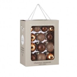 HouseofSeasonsKerstballenSet-26Stuks-7cm-Glas-Bruin