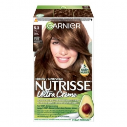 3xGarnierNutrisseUltraCrmePermanenteHaarkleuring53Lichtgoudbruin
