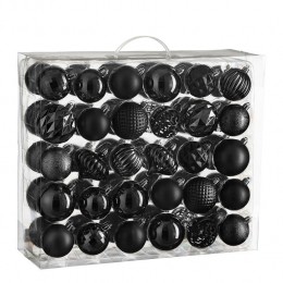 HouseofSeasonsKerstballenSet-60Stuks-Zwart