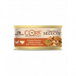 24xWellnessCoreKattenvoerSignatureSelectsChunkyKip-Kalkoen79gr