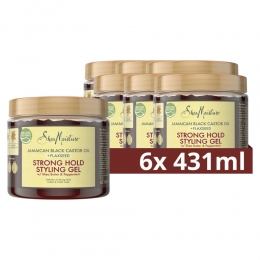 6xSheaMoistureStrongHoldStylingGelJamaicanBlackCastorOilFlaxseed431ml