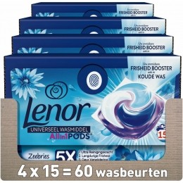 4xLenorWasmiddelAll-in-1PodsZeebries15stuks