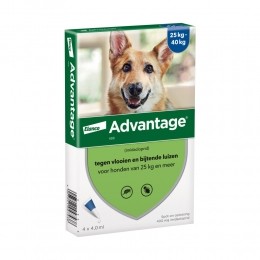 2xAdvantageAntiVlooiendruppels400Hond25-40kg4pipetten