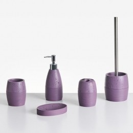 Beliani-YARAPA-Badkameraccessoireset-Paars-Polyresin