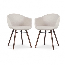 NolonNena-Otiseetkamerstoelbeige-walnoothoutenonderstel-set
