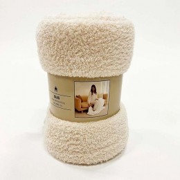 GIJS-Plaidmetvoetenzak120x180cmTofu-beige