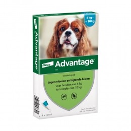 2xAdvantageAntiVlooiendruppels100Hond4-10kg4pipetten