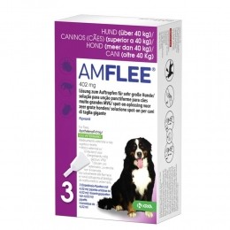 AmfleeSpotOnAntiVlooienenTekenDruppelsHond40kg3pipetten