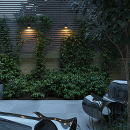 RhodesLEDSolarWandlampmetbewegingssensor2lichtstanden56LEDS3000KWarmwit