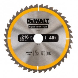 DeWALTDT1953ConstructionCirkelzaagblad-216X30X40T-HoutMetNagels
