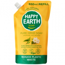 HappyEarthHandzeepNavullingJasmineHoWood100Natuurlijk600ml
