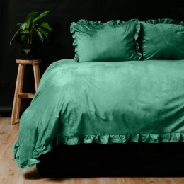 RufflesVelvetDekbedovertrekGroen-2-persoons200x200220cm