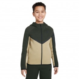 NikeTechFleeceSportswearVestKidsBeigeDonkergroenZwart