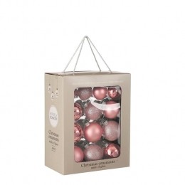 HouseofSeasonsKerstballenSet-26Stuks-7cm-Glas-Roze
