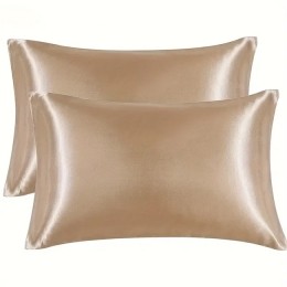 ZaveloSatijnenKussenslopen-AntiAllergeen-Huidverzorging-Haarverzorging-Taupe-60x70cm-Krullendhaarprodukt-2stuks