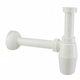 WiesbadenstandaardPVCbekersifonrondinclmuurbuisenrozetwit