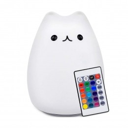 KittenBedlampNachtlampmetMeerkleurigeRGBLEDVerlichting-Siliconen
