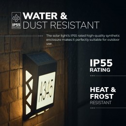 Numa-Solarverlichthuisnummermet8LEDaposs-Solarhuisnummerverlichting-metschemerschakelaar-3000Kwarmwit-Zwart-IP65waterdicht