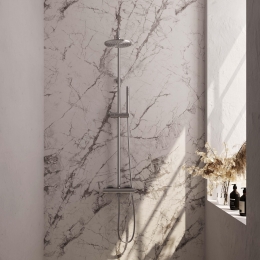 RegendoucheBrauerBrushedShowerpipemetThermostaat30cmGeborsteldRVS