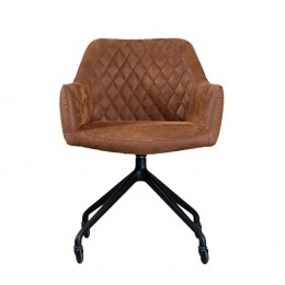 Bronx71EetkamerstoelmetwieltjesLevicognaceco-leer