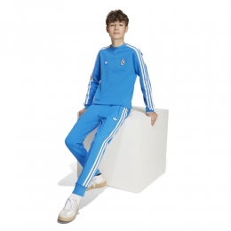 adidasRealMadridTerraceIconsCrewTrainingspakKidsBlauwWit