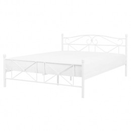 Beliani-RODEZ-Tweepersoonsbed-Wit-160x200cm-Metaal
