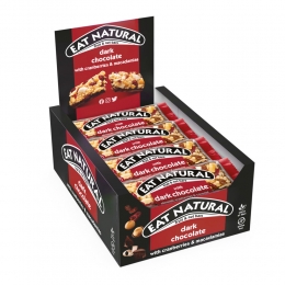 12xEatnaturalFruitBarPureChocoladeCranberriesMacadamiaNoten12x45gr
