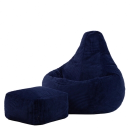 iconDaltonZitzakmetPoef-Ribfluweel-Marineblauw