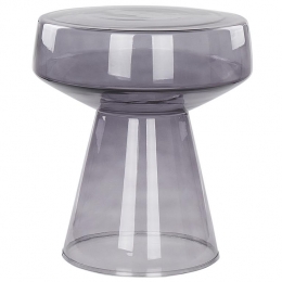 Beliani-LAGUNA-Bijzettafel-Grijs-Glas