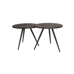 HousecraftLivingWebsterBijzettafelRondTeakHoutBruin-Setvan2