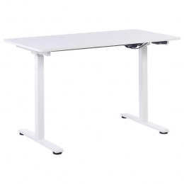 Beliani-GRIFTON-Verstelbaarbureau-Wit-120cm-Staal
