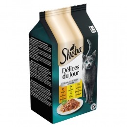 6xShebaAdultDelicesduJourKattenvoerNatKipKalkoeninGelei6x50gr