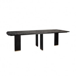 PTMDLiberBlackMangoWoodDiningTable240cmGoldLeg