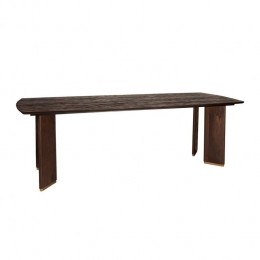PTMDLiberBrownMangoWoodDiningTable240cmGoldLeg