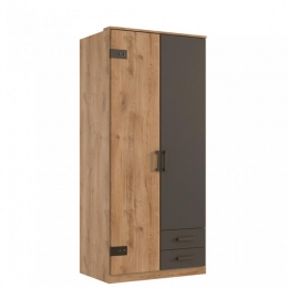 KledingkastStratumAntracietGrijsHout-EikenHout-Naturel