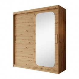 Meubella-KledingkastPete-Eiken-180cm-Metspiegel