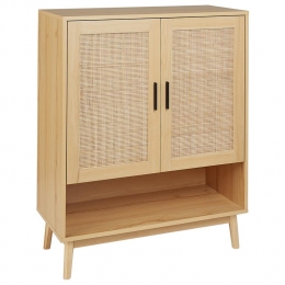 Beliani-PEROTE-Dressoir-Lichtehoutkleur-Rotan